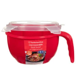B&M Microwavable Food Bowl With Handle -Coathr Shop 304743 Microwavable Food Bowl with Handle red1