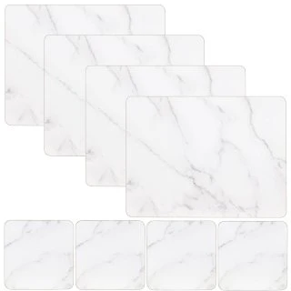 B&M Modern Cork Placemat & Coaster Set 8pc - Marble 3 B&M Modern Cork Placemat & Coaster Set 8pc - Marble
