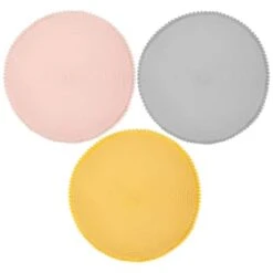 B&M Grey Round Pom Pom Placemats 4pk -Coathr Shop 355688 355688 355689 pom pom placemats main