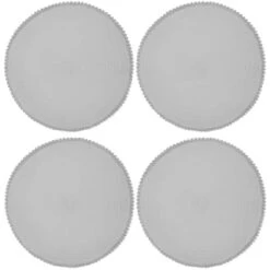 B&M Grey Round Pom Pom Placemats 4pk -Coathr Shop 355688 pom pom placemats grey 3