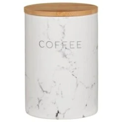 B&M Marble Effect Kitchen Canisters 3pc 12 B&M Marble Effect Kitchen Canisters 3pc -Coathr Shop 356820 storage canisters marble effect coffee