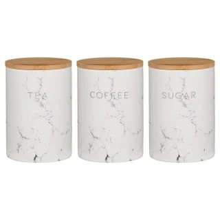 B&M Marble Effect Kitchen Canisters 3pc 5 B&M Marble Effect Kitchen Canisters 3pc - Image 3