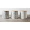 B&M Embossed Geometric Storage Canisters 3pc -Coathr Shop 356821 grey geo canisters