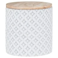 B&M Embossed Geometric Storage Canisters 3pc 13 B&M Embossed Geometric Storage Canisters 3pc -Coathr Shop 356821 storage canisters geo grey