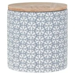 B&M Embossed Geometric Storage Canisters 3pc 11 B&M Embossed Geometric Storage Canisters 3pc -Coathr Shop 356821 storage canisters geo grey 4