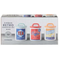 B&M Retro Canister Set 3pc -Coathr Shop 356953 storage canisters retro tea coffee sugar main