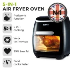 Tower 5-in-1 Air Fryer Oven 11L -Coathr Shop 357961 tower 5 in 1 air fryer oven 11l 12