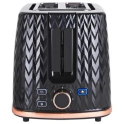 Goodmans Textured 2 Slice Toaster - Black & Rose Gold -Coathr Shop 358961 goodmans textured toaster black rose gold