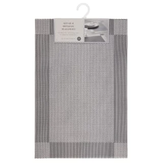 B&M Metallic Woven Placemats - Silver 4pk 6 B&M Metallic Woven Placemats - Silver 4pk - Image 4