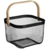 B&M Mesh Storage Basket With Bamboo Handle 1 B&M Mesh Storage Basket With Bamboo Handle -Coathr Shop 369475 mesh storage basket with bamboo handle