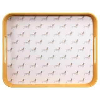 B&M Sausage Dog Bamboo Tray With Handles - Ochre 4 B&M Sausage Dog Bamboo Tray With Handles - Ochre - Image 2