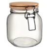B&M Large Bamboo Clip Lock Glass Jar -Coathr Shop 369504 large glass clip lock jar with bamboo lid 2