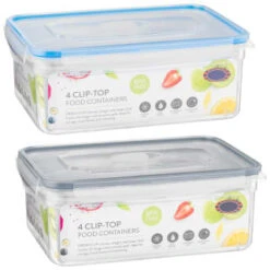 B&M Clip Top Food Containers 4pk - Blue 15 B&M Clip Top Food Containers 4pk - Blue -Coathr Shop 369681 4pk clip top food containers group