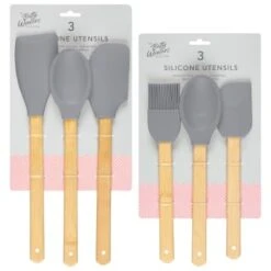 B&M Betty Winters Silicone Utensils 3pk - Grey -Coathr Shop 369972 3pk betty winters silicone utensils grey main