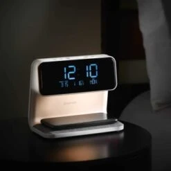 Goodmans Wireless Charging Alarm Clock -Coathr Shop 373397 goodmans alarm clock with wireless charging and nightlight 2