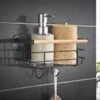 B&M Black Bamboo Bathroom Suction Caddy -Coathr Shop 373992 black bamboo shelf