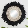 B&M Black Feather Mirror -Coathr Shop 378381 black feather mirror