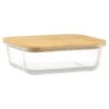 B&M Rectangular Glass Food Container With Bamboo Lid -Coathr Shop 378623 regular glass food container 2