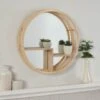 B&M Bamboo Mirror With Shelf - Natural Wood -Coathr Shop 380095 bamboo mirror with shelf