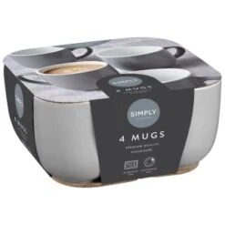 Simply Everyday Gloss Mugs 4pk - Grey -Coathr Shop 380120 4pk simply everyday mugs grey 2