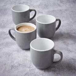 Simply Everyday Gloss Mugs 4pk - Grey -Coathr Shop 380120 4pk simply everyday mugs grey