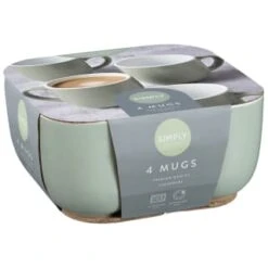 Simply Everyday Gloss Mugs 4pk - Sage -Coathr Shop 380123 4pk simply everyday mugs sage 2