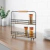 B&M Two Tier Spice Rack With Wooden Handle -Coathr Shop 380166 two tier spice rack with wooden handle