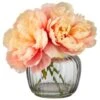 B&M Peony In Ribbed Glass Vase -Coathr Shop 380201 peony in ribbed glass vase