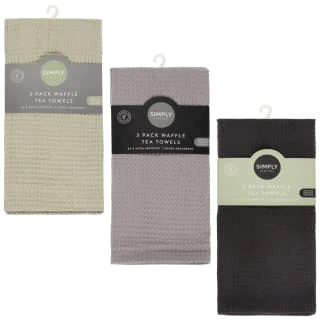 Simply Everyday Waffle Tea Towels 3pk - Black 6 Simply Everyday Waffle Tea Towels 3pk - Black - Image 4