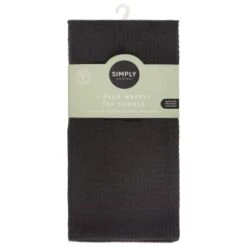 Simply Everyday Waffle Tea Towels 3pk - Black