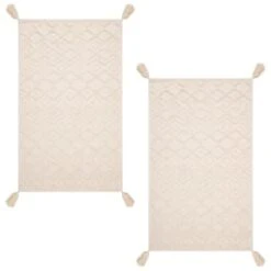 B&M Homestead Embossed Tea Towels With Tassels 2pk - Natural -Coathr Shop 380229 2pk homestead embossed tea towel with tassels 2