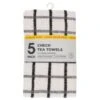 B&M Essentials Check Tea Towels - Black 5pk -Coathr Shop 380235 5pk check tea towels black