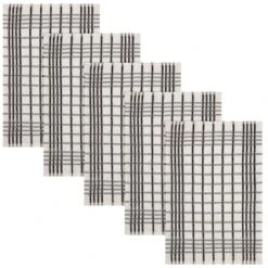 B&M Essentials Check Tea Towels - Black 5pk 8 B&M Essentials Check Tea Towels - Black 5pk -Coathr Shop 380235 5pk check tea towels black 2