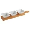 B&M Set Of 3 Serving Bowls With Bamboo Tray - Square -Coathr Shop 380368 3pk serving boards with bamboo tray square