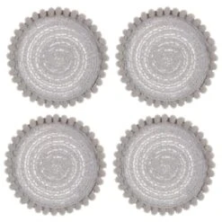 B&M Pom Pom Coasters - Grey 4pk -Coathr Shop 380383 4pk harmony pom pom coasters grey 2