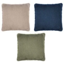 B&M Cotton Waffle Cushion - Green -Coathr Shop 380445 380640 380486 cotton waffle cushion main