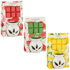 B&M Oil Burner & Wax Melt Set - Watermelon -Coathr Shop 380472 380475 380478 oil burner wax melt set group