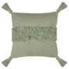 B&M Indigo Tufted Stripe Cushion With Tassels - Sage -Coathr Shop 380494 indigo tufted stripe cushion with tassels sage