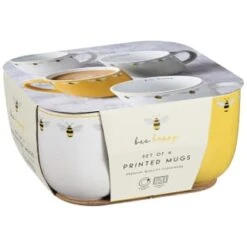 B&M Bee Happy Printed Mugs - 4pk -Coathr Shop 380506 4pk printed mugs bee happy 2