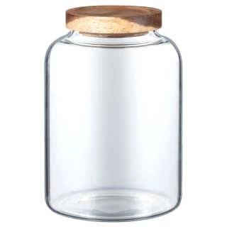 B&M Homestead Large Airtight Glass Jar With Acacia Lid 3 B&M Homestead Large Airtight Glass Jar With Acacia Lid