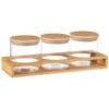 B&M Natural Home Glass Jars In Bamboo Stand 3pk -Coathr Shop 380530 3pk natural home glass jars in bamboo stand 6