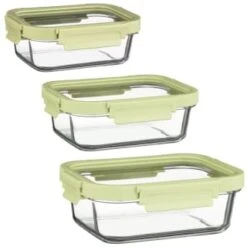 B&M Green Glass Food Container - Small 7 B&M Green Glass Food Container - Small -Coathr Shop 380662 380663 380664 glass food container green medium