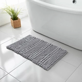 Retreat Knitted Bath Mat 50 X 80cm - Grey 3 Retreat Knitted Bath Mat 50 X 80cm - Grey