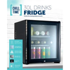 B&M Chill Time Mini Bar Fridge 30L -Coathr Shop 381810 chill time 30l drinks fridge 4