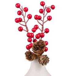 B&M White Vase With Berries -Coathr Shop 387581 white vase with berries 2