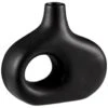 B&M Matte Black Vase 1 B&M Matte Black Vase -Coathr Shop 387605 huabao curved vase black