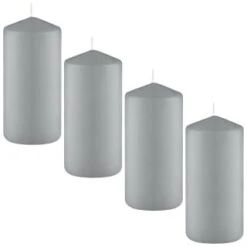 Grey Pillar Candles 4pk -Coathr Shop 387750 4 pack grey pillar candles group