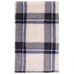 Simply Everyday Check Sherpa Throw - Navy 9 Simply Everyday Check Sherpa Throw - Navy -Coathr Shop 388694 navy check sherpa throw 2