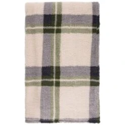 Simply Everyday Check Sherpa Throw - Green -Coathr Shop 388700 green check sherpa throw 2