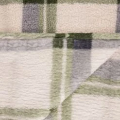 Simply Everyday Check Sherpa Throw - Green -Coathr Shop 388700 green check sherpa throw 4